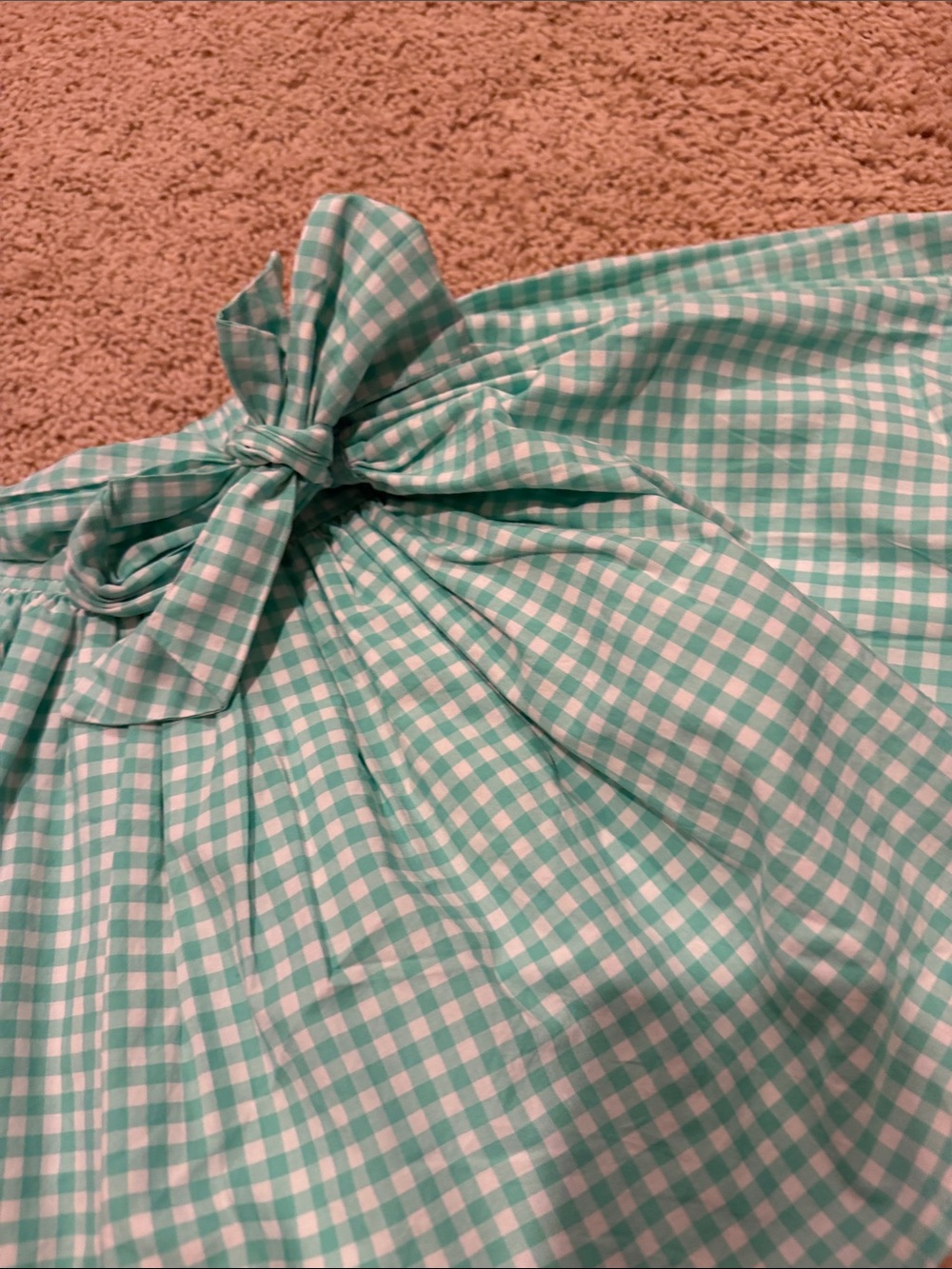 Carter's Mint Gingham Skirt with Side Bow and Matching Top - Picture 4 of 6